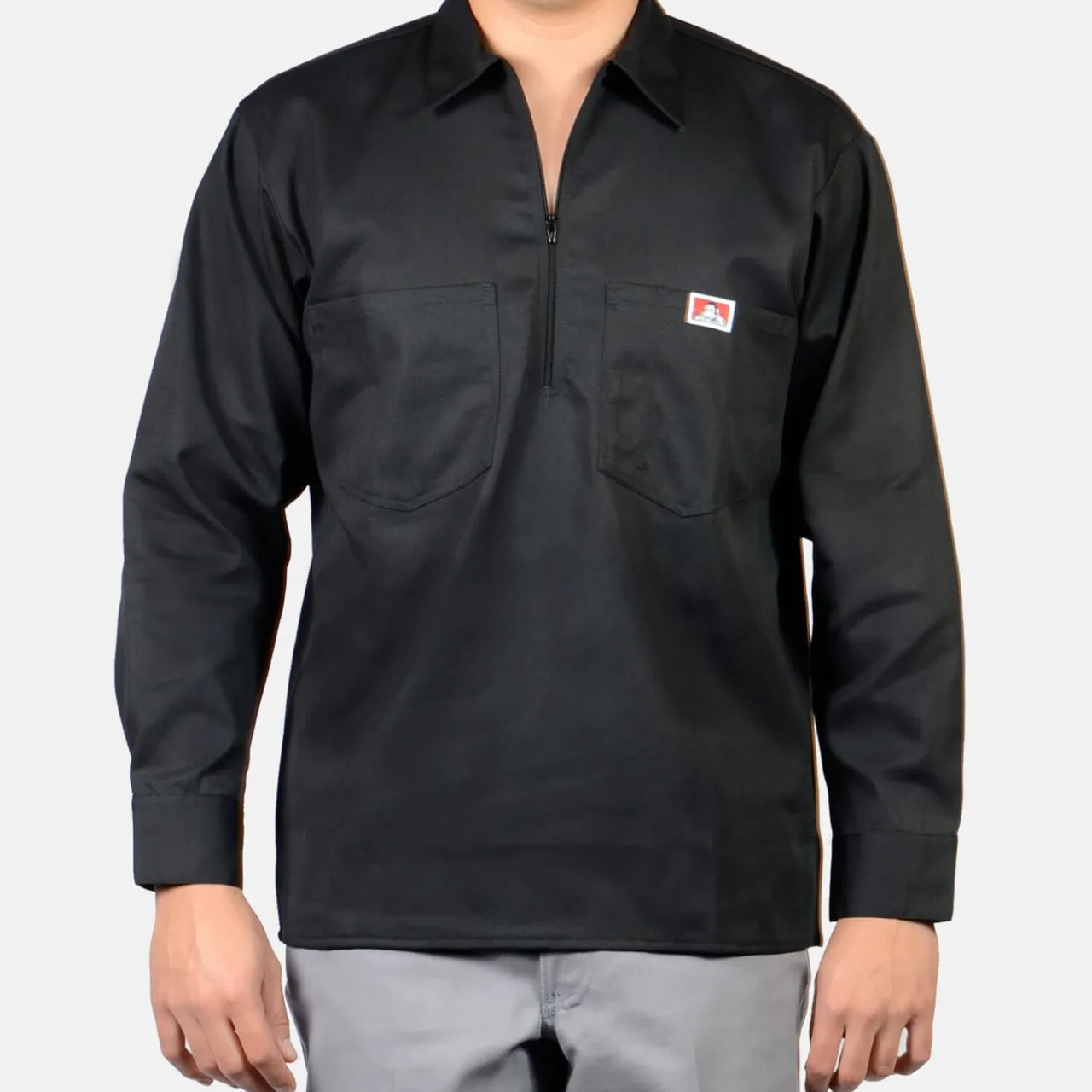 Ben Davis 1/2 Zip<Long Sleeve Solid 1/2 Zip Shirt -