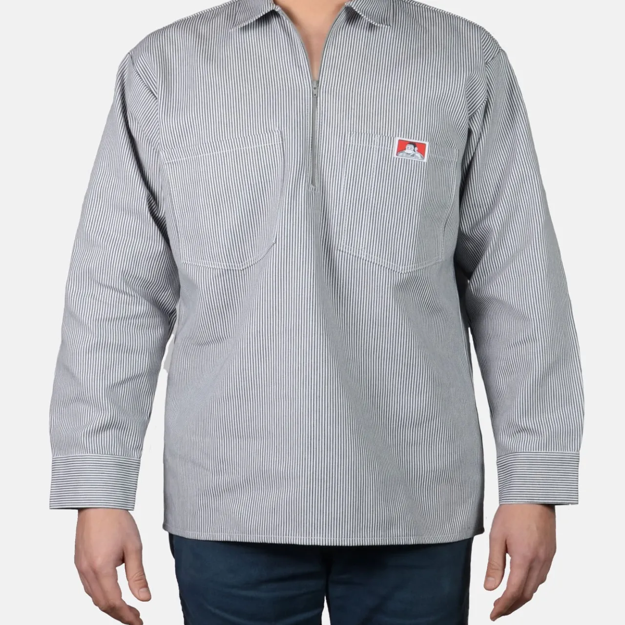 Ben Davis 1/2 Zip<Long Sleeve Striped 1/2 Zip Shirt -
