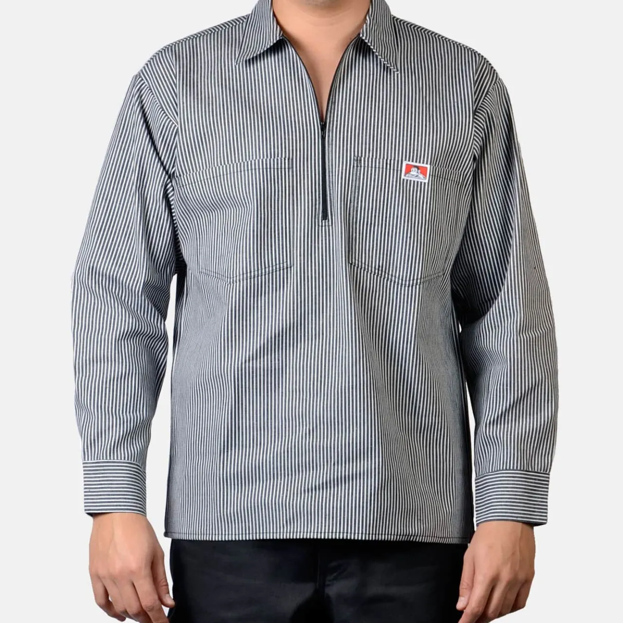 Ben Davis 1/2 Zip<Long Sleeve Striped 1/2 Zip Shirt -
