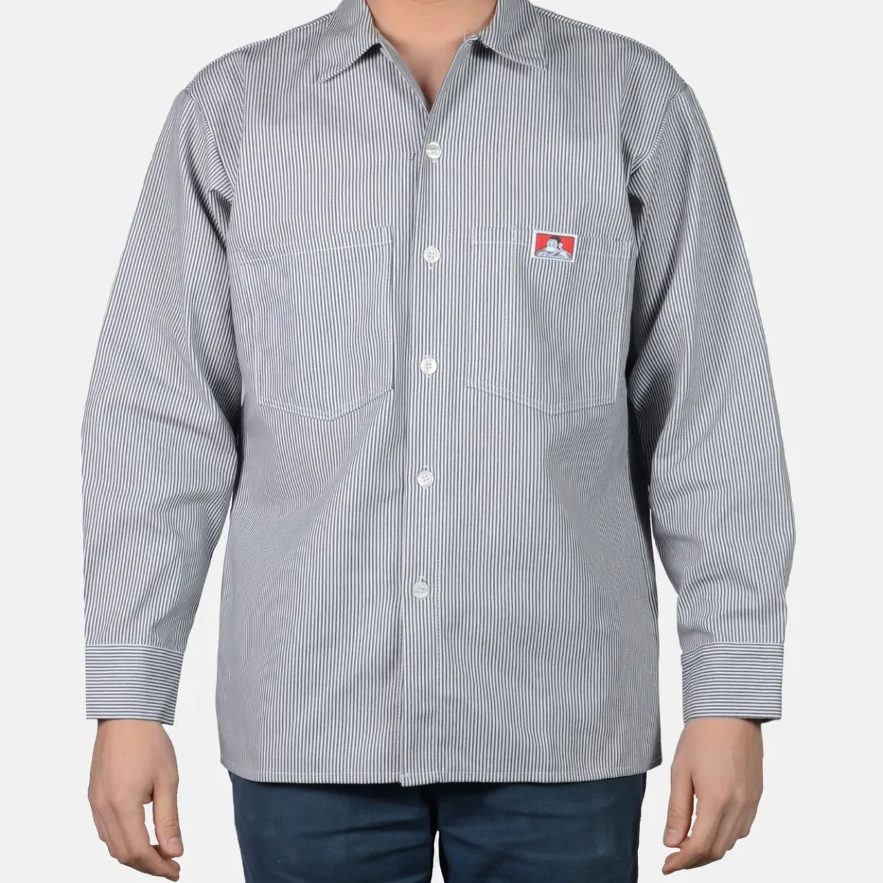 Ben Davis Button Up<Long Sleeve Striped Button-Up Shirt -