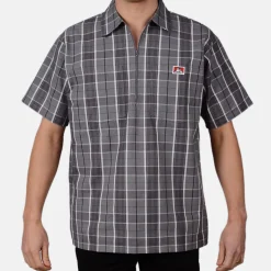 Ben Davis 1/2 Zip<Short Sleeve Plaid 1/2 Zip Shirt -