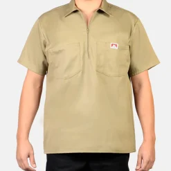 Ben Davis 1/2 Zip<Short Sleeve Solid 1/2 Zip Shirt -
