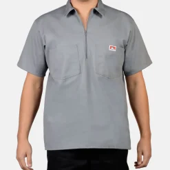 Ben Davis 1/2 Zip<Short Sleeve Solid 1/2 Zip Shirt -