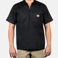 Ben Davis 1/2 Zip<Short Sleeve Solid 1/2 Zip Shirt -