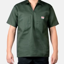 Ben Davis 1/2 Zip<Short Sleeve Solid 1/2 Zip Shirt -
