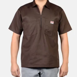 Ben Davis 1/2 Zip<Short Sleeve Solid 1/2 Zip Shirt -