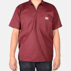 Ben Davis 1/2 Zip<Short Sleeve Solid 1/2 Zip Shirt -