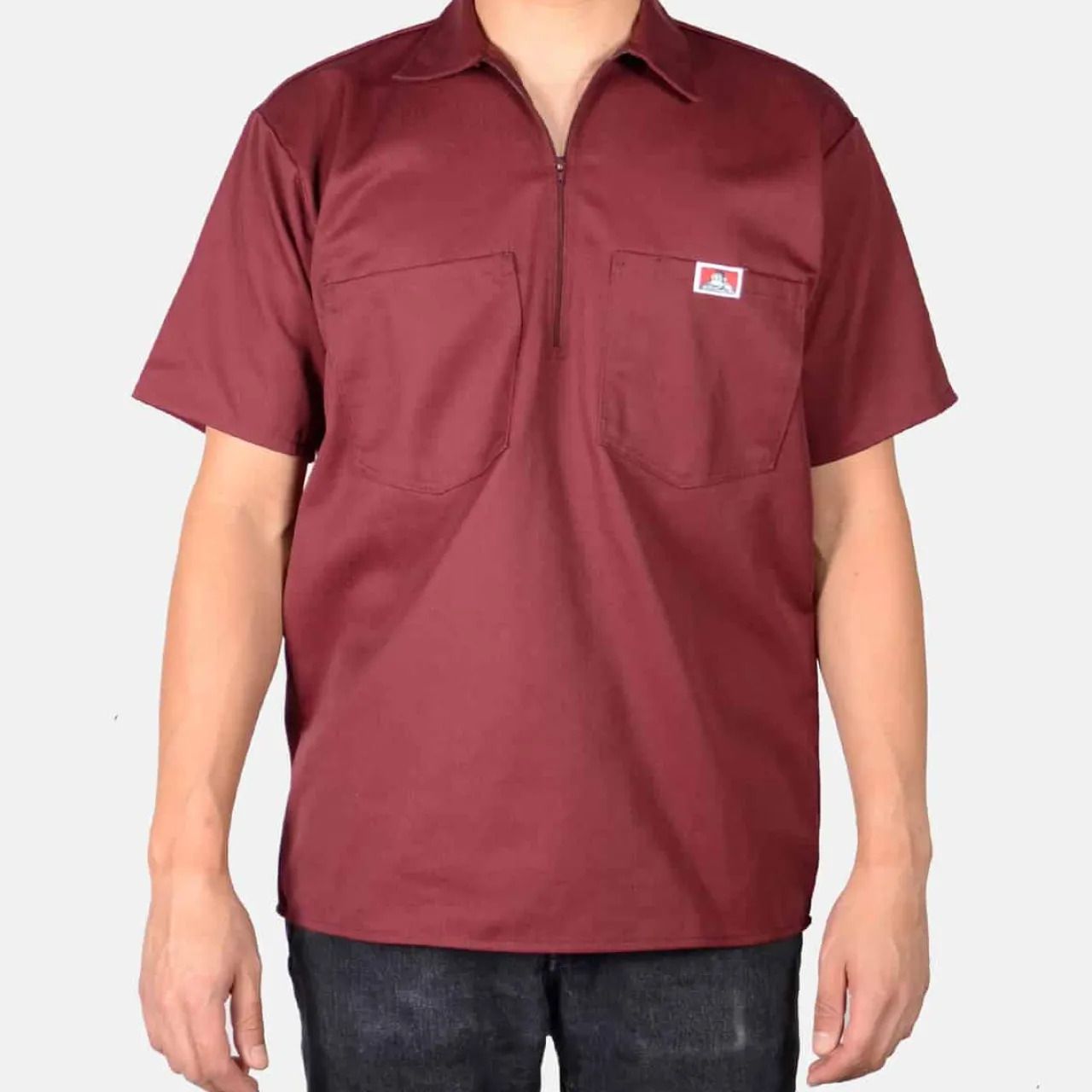 Ben Davis 1/2 Zip<Short Sleeve Solid 1/2 Zip Shirt -