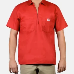 Ben Davis 1/2 Zip<Short Sleeve Solid 1/2 Zip Shirt -