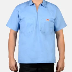Ben Davis 1/2 Zip<Short Sleeve Solid 1/2 Zip Shirt -