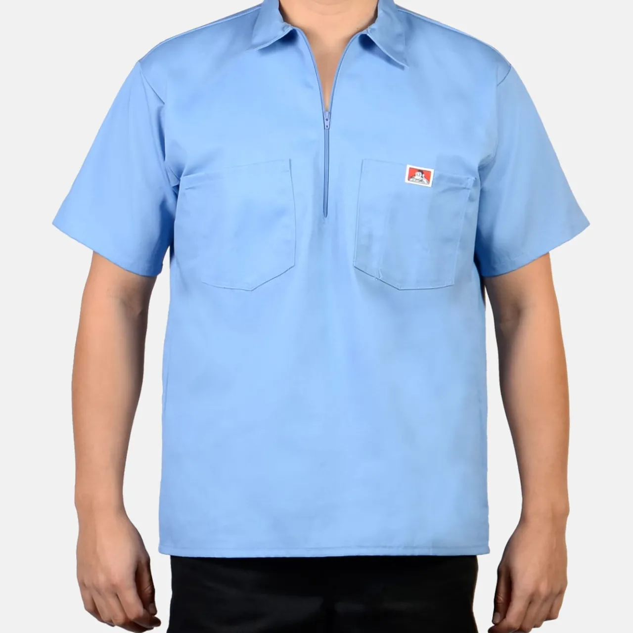 Ben Davis 1/2 Zip<Short Sleeve Solid 1/2 Zip Shirt -