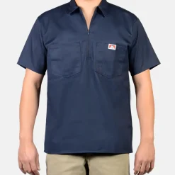 Ben Davis 1/2 Zip<Short Sleeve Solid 1/2 Zip Shirt -