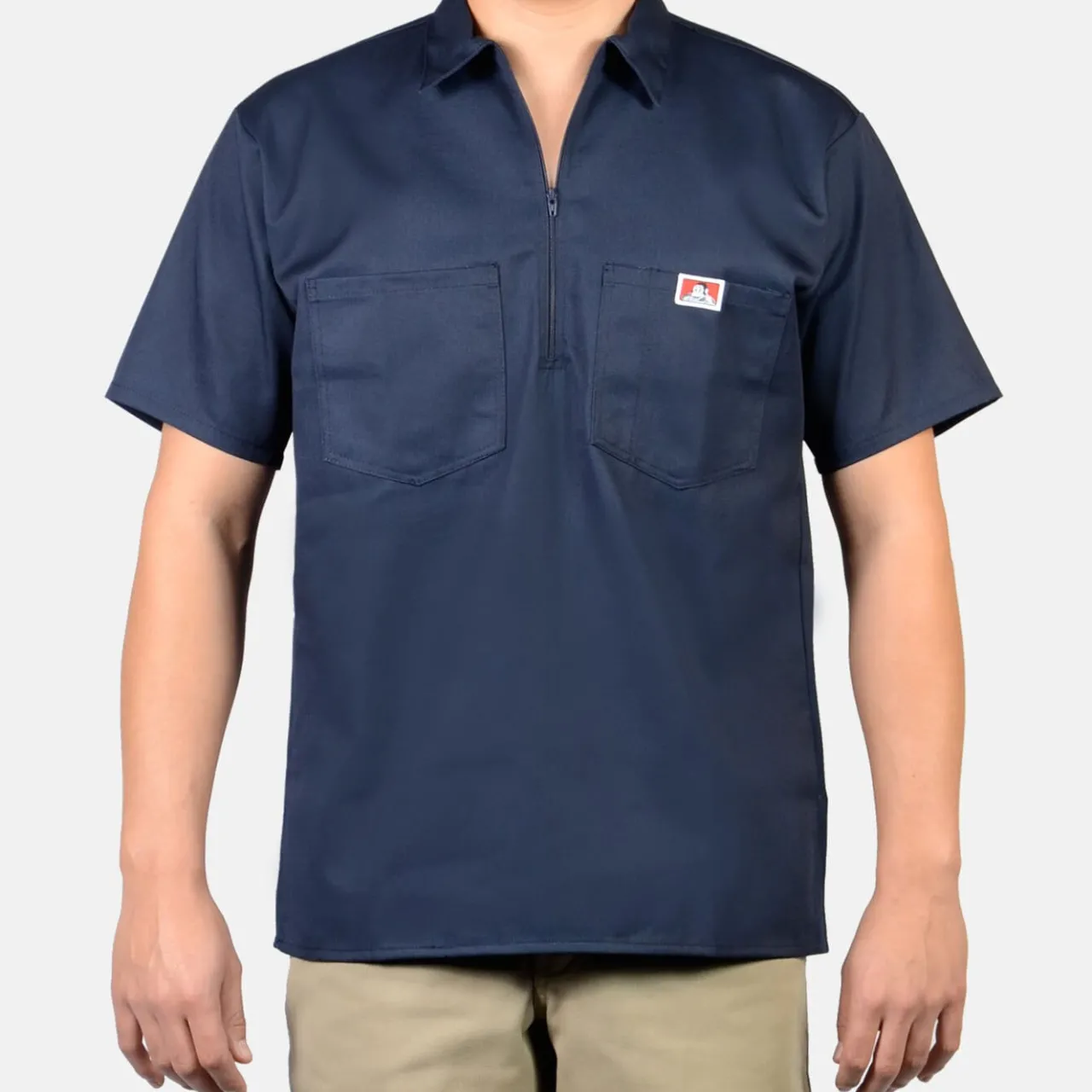 Ben Davis 1/2 Zip<Short Sleeve Solid 1/2 Zip Shirt -