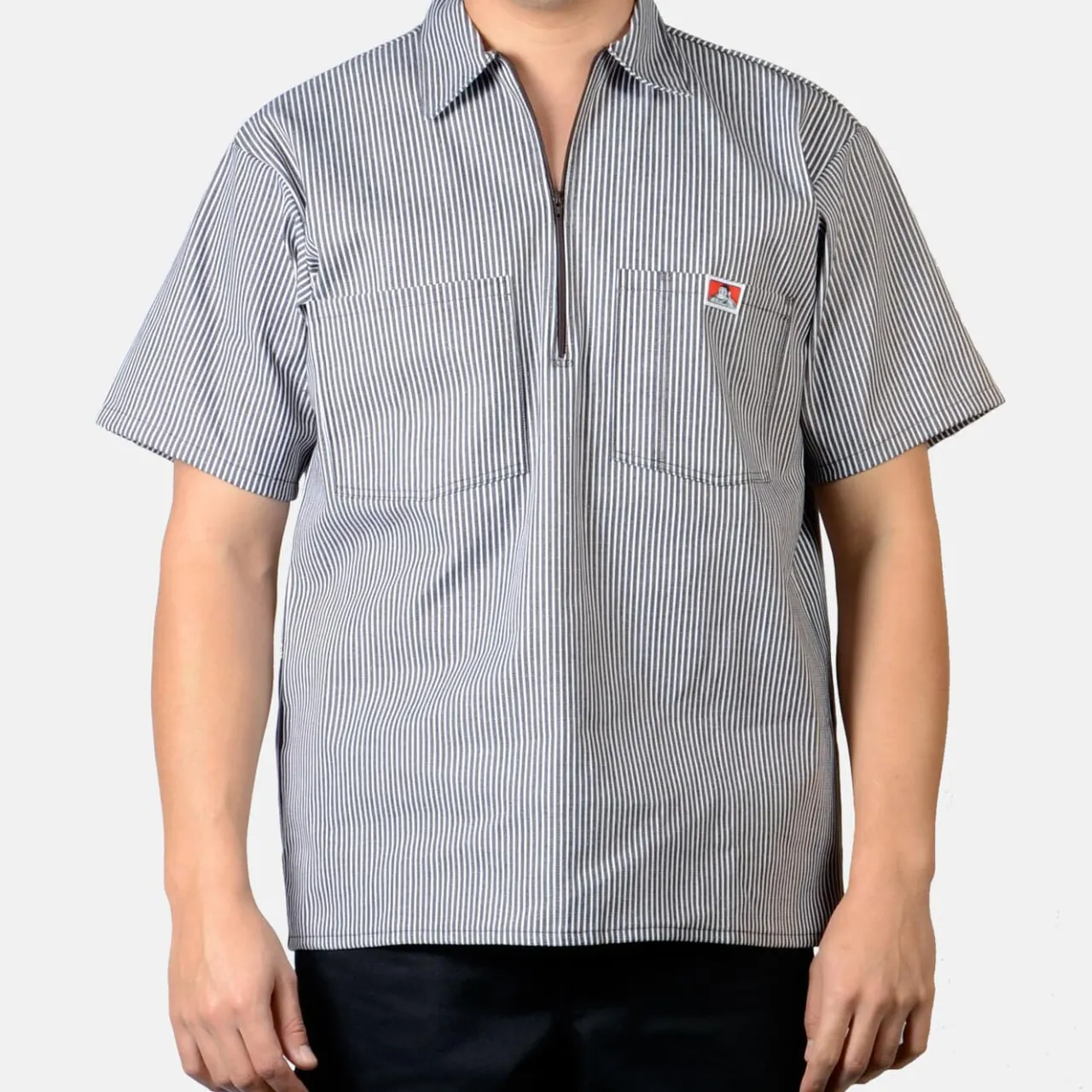 Ben Davis 1/2 Zip<Short Sleeve Striped 1/2 Zip Shirt -