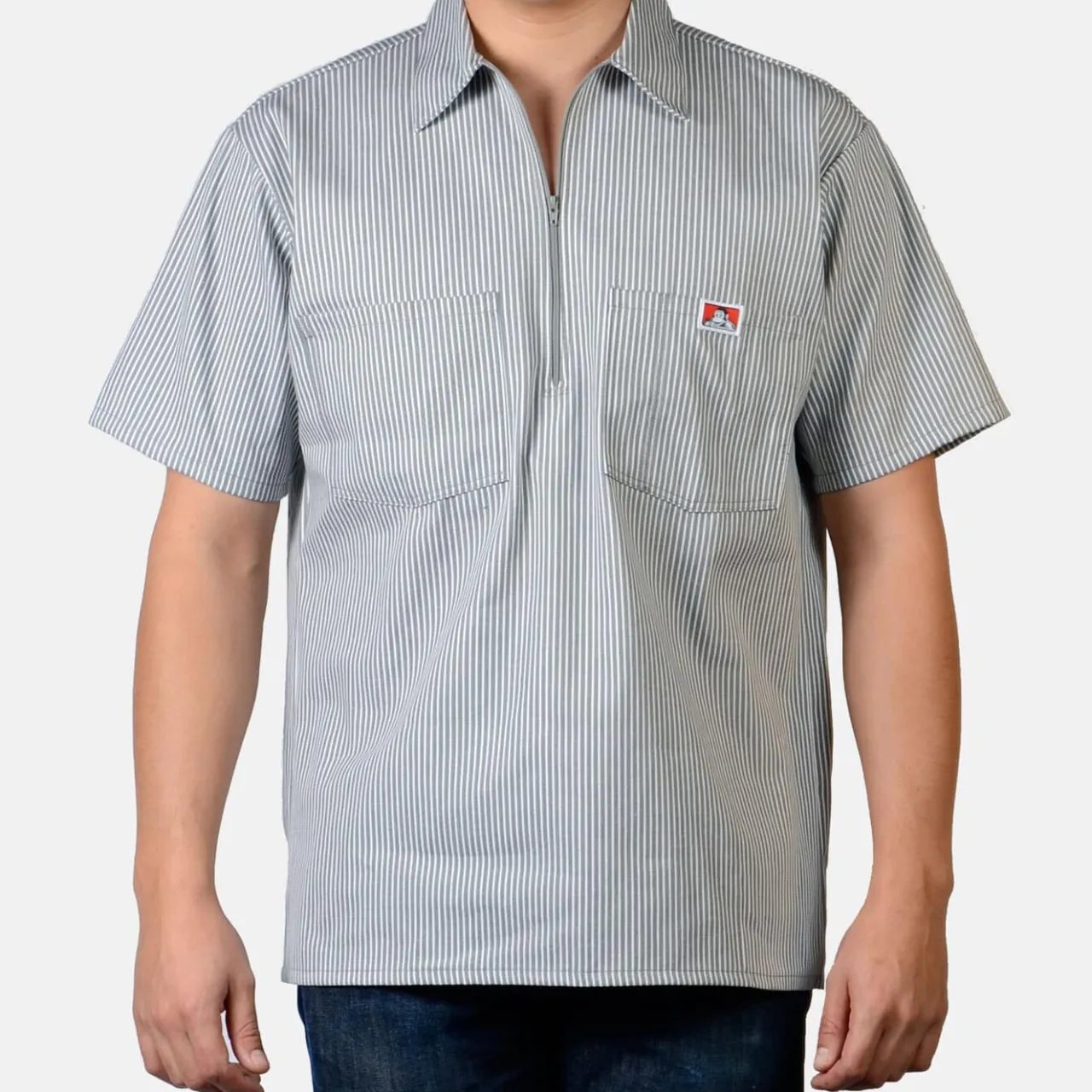 Ben Davis 1/2 Zip<Short Sleeve Striped 1/2 Zip Shirt -